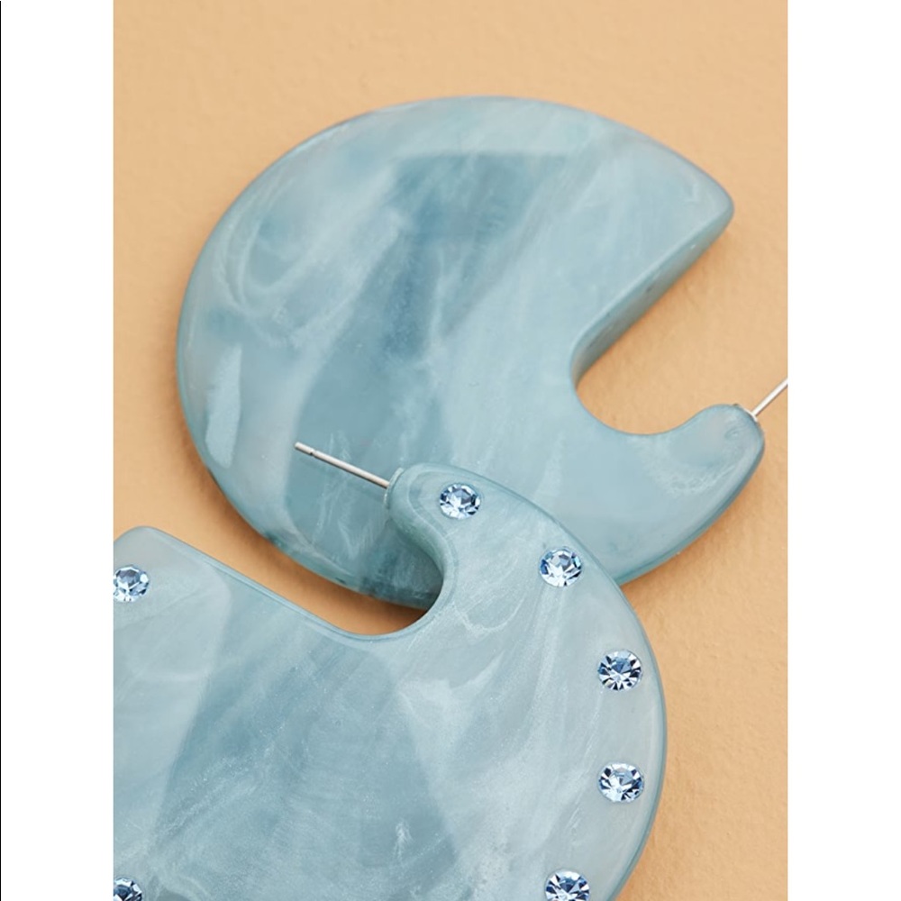 LAST PAIR! Rachel Comey Rhinestone Swirl Camille Earring Blue - Picture 3 of 8